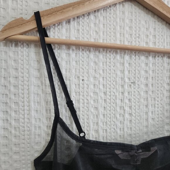 Victoria’s Secret Sheer Black Lace Trim Slip Dress Lingerie Women's Size Medium - Picture 11 of 14